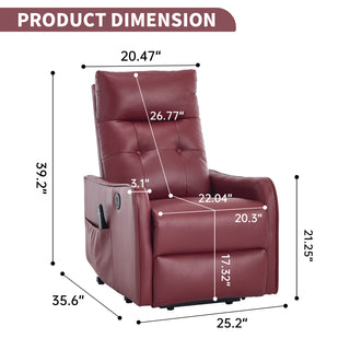 Sunvega Single Motor Power Lift Recliner Chair with Massage and Heat for Elderly