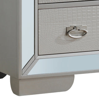 Sunvega Elegant Contemporary Storage Chest with Chic Silver Champagne Finish