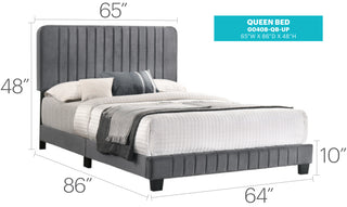 Sunvega Stylish Casual Gray Queen Bed Frame with Durable Support
