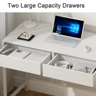 Sunvega 40-inch Modern Charging Station Desk with 2 Outlets & 2 USB Ports