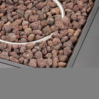 Sunvega Modern Square Iron Fire Pit with 50000 BTU for Outdoor Evenings