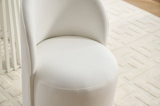 Sunvega Mid Century Modern Round Velvet Upholstered Swivel Dining Barrel Chair