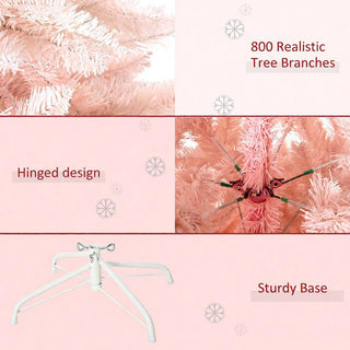 Sunvega Pencil Artificial Xmas Tree with Faux Snow Flocked Full Branch Tips Flame-retardant