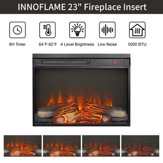Sunvega 23 Inch Electric Fireplace Insert with Realistic Flame Log Set