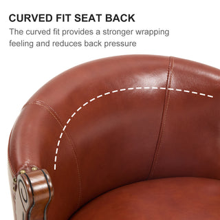 Sunvega Adjustable Height Cow Top Leather Swivel Bar Stool with Backrest for Kitchen