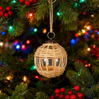 Sunvega Weathered Finish Iron Snowflake Hanging Ball Ornaments for Holiday Decor
