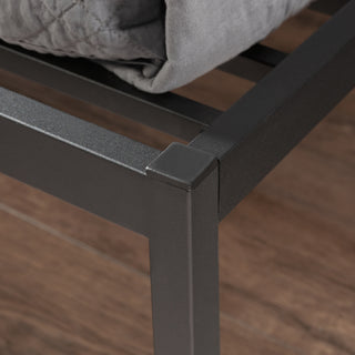 Sunvega Contemporary Queen Bed Frame with Headboard in Classic Black Finish