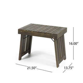 Sunvega Foldable Acacia Wood Slat Design Side Table for Outdoor Use