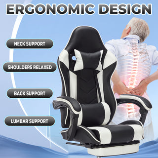 Sunvega Ergonomic Gaming Chair with Massage Lumbar Support and Adjustable Footrest