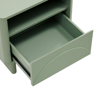 Sunvega Modern Mocha Nightstand with Drawer and Shelf for Bedroom Use