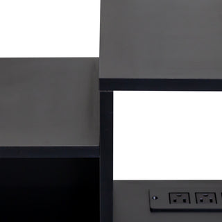 Sunvega Wall Mounted Floating 80 Inch TV Stand with LED Lights and Charging Station