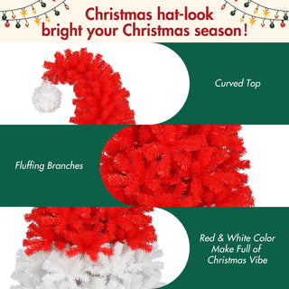 Sunvega 6FT Pre-Lit Artificial Christmas Tree with LED Lights and Curved Top