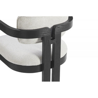 Sunvega Modern Rustic Upholstered Dining Arm Chair with Fluted Base and Plush Cushions