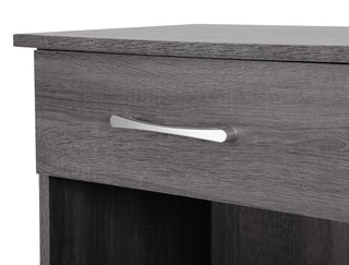 Sunvega Gray Nightstand with Brushed Finish Handle for Bedside Storage