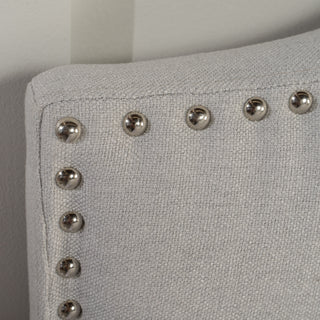 Sunvega Upholstered Queen Size Headboard with Durable Metal Legs and Nailhead Trim