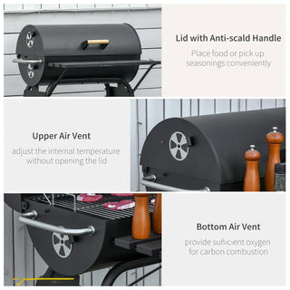 Sunvega 2 Burner Portable Gas BBQ Grill with Lid Thermometer and Foldable Legs
