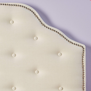Sunvega Modern Button Tufted Upholstered Headboard with Nailhead Trim and Adjustable Legs