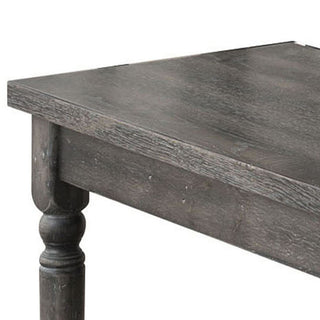Sunvega Weathered Grey Farmhouse Dining Bench with Turned Legs for Comfortable Seating