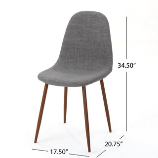 Sunvega Modern Iron Legs Upholstered Dining Chairs with Walnut Finish, Set of 2