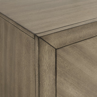Sunvega Antique Gray 2-Drawer Nightstand with Metal Accents for Bedroom Storage