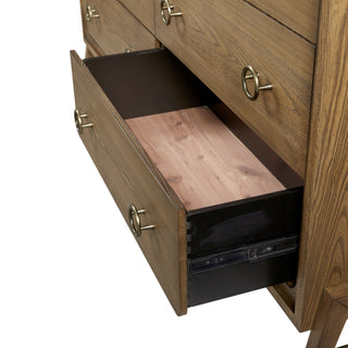 Sunvega 6 Drawer Dresser in Latte Finish with Elm Veneers and Softer Modern Design