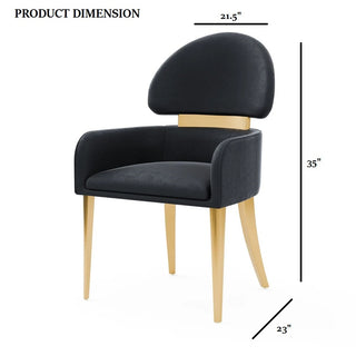 Sunvega Contemporary White and Gold Stainless Steel Arm Chairs for Dining Room