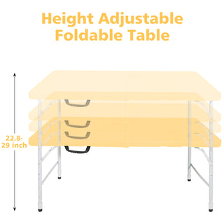Sunvega 8ft Pink Folding Table with Waterproof Top and Foldable Design for Camping