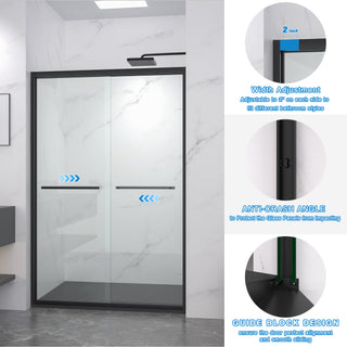 Sunvega 56-60"x58" Adjustable Aluminum Frame Double Sliding Bathtub Screen
