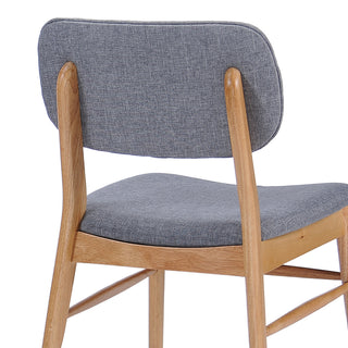 Sunvega Mid-Century Upholstered Dining Chairs with Rubberwood Frame in Walnut and Charcoal