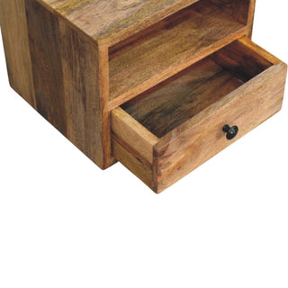 Sunvega Wall Mounted Nightstand with Drawer and Open Slot in Oak-ish Finish