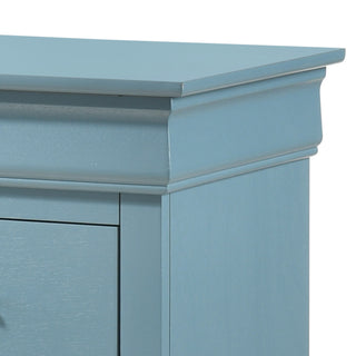Sunvega Compact Teal Traditional Nightstand with Two Drawers for Storage