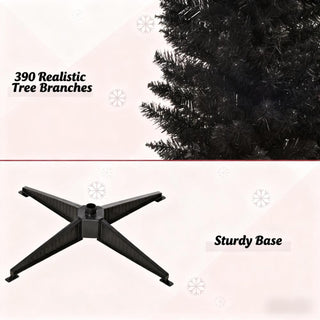 Sunvega Pencil Artificial Xmas Tree with Faux Snow Flocked Full Branch Tips Flame-retardant