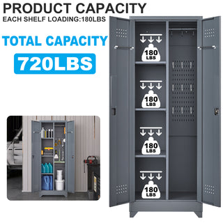 Sunvega Heavy Duty Steel Storage Cabinet With Locking Doors and Adjustable Shelves