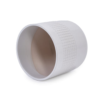 Sunvega Modern Glossy Blue Green Ceramic Planter with Grid Design for Indoor Outdoor Use