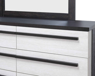 Sunvega Modern Contemporary Style Ebony Cream Finish Six Drawers Wooden Dresser