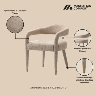 Sunvega Mid-Century Modern Accent Chair with Upholstered Legs for Living Room