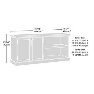 Sunvega Modern Brown Finished Storage Credenza with Adjustable Shelves and Double Doors