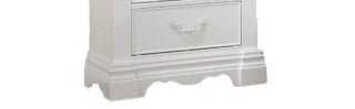 Sunvega Estrella White Finish Pine Wood Nightstand with 3 Drawers