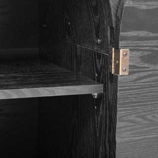Sunvega Retro Curvy Edge Four-Door Buffet Cabinet with Adjustable Shelves for Living Room