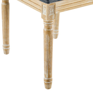 Sunvega French Country Dining Chairs with Cane Backrest Upholstered Seats and Fluted Legs
