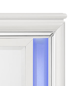 Sunvega Modern Pearl White Finish Nightstand with Spacious Drawers and Acrylic Legs