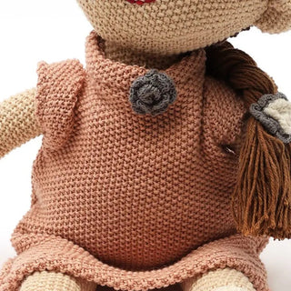 Sunvega Knitted Stuffed Princess Doll Soft Toy with Braided Hair