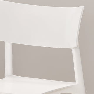 Sunvega Modern Polypropylene Dining Chairs with Sleek Tapered Wooden Legs Set of 2