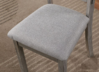 Sunvega Gray Fabric Upholstered Dining Bench with Wire-Brushed Finish