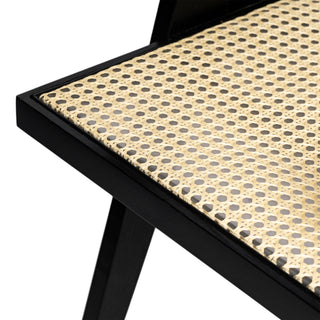 Sunvega Natural Rattan Dining Chairs with Perforated Design Set of 2 for Living Room