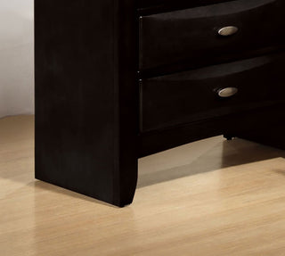 Sunvega Cherry Solid Wood Contemporary Nightstand with 2-Drawers and Nickel Knob Pulls