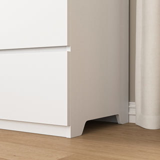 Sunvega Modern White 9 Drawer Storage Dresser with No Handles for Bedroom Living Room