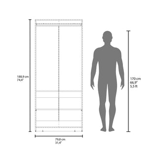 Sunvega Sleek Contemporary Armoire for Bedroom Office Living Room Storage