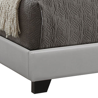 Sunvega Warwick Grey Upholstered California King Bed with Solid Wood Legs