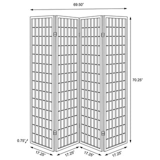 Sunvega Black 4-Panel Folding Shoji Screen Room Divider with White Paper Panels